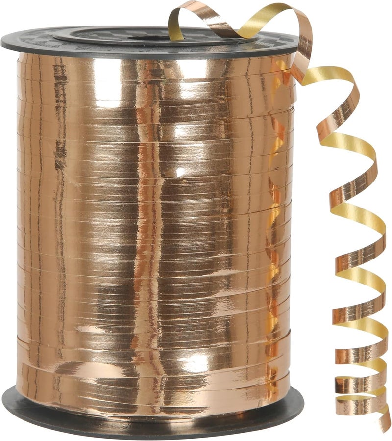 OMISELIO Rose Gold Curling Ribbon, 500 Yard Shiny Metallic Curling Ribbon for Gift Wrapping, Balloons, Weddings, Birthdays 3/16 - Image 1